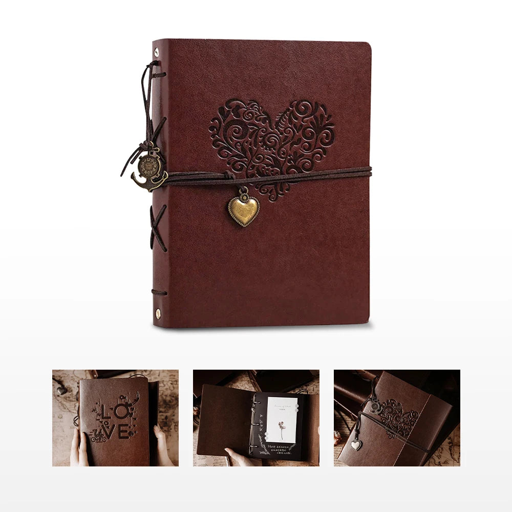 30 Sheets Vintage Leather Scrapbooking Photo Album (60 pages)