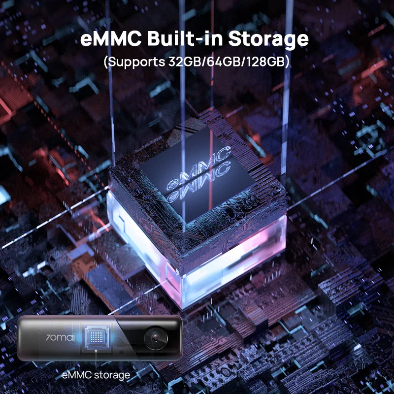70mai Dash Cam For Parking Monitoring with built-in Storage