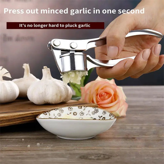 1pc Silvery Stainless Steel Garlic Masher Kitchen Vegetable Cooking Extruder Manual Ginger Grinder And Tool Kitchen Accessories