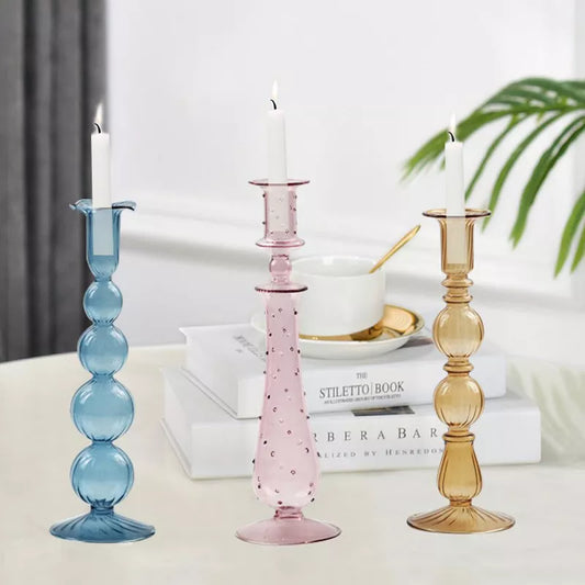 European Retro Glass Candle Holder