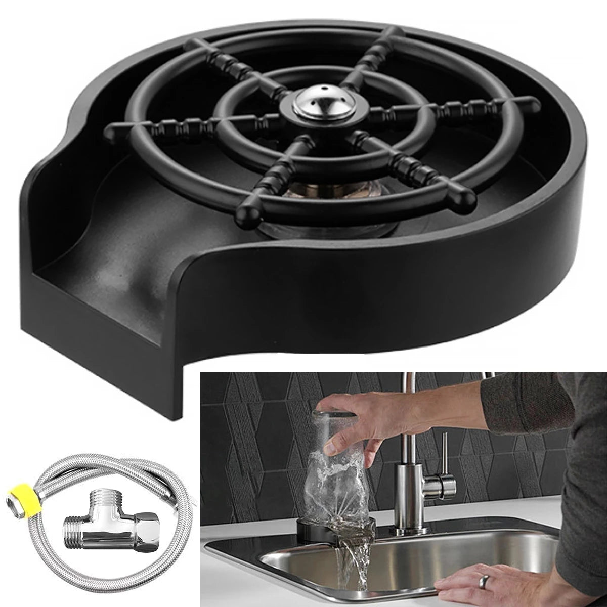 Kitchen Sink Rinse Automatic Glass Cup Washer
