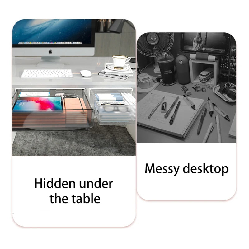 Clear Organizer Hidden Under Desk