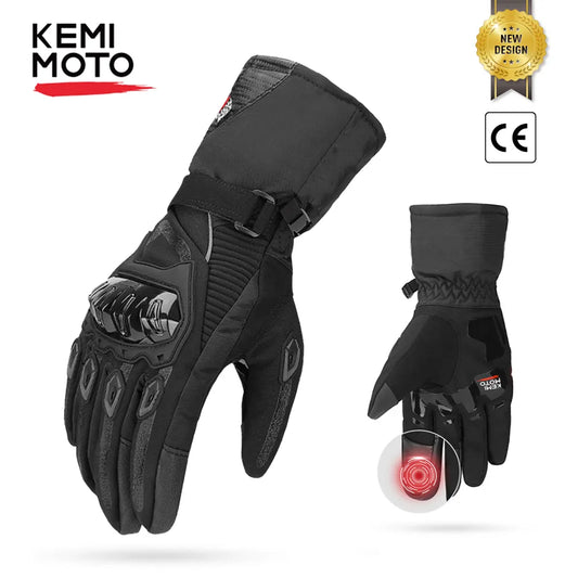 Winter Black Motorcycle Gloves  with Touch Screen Features