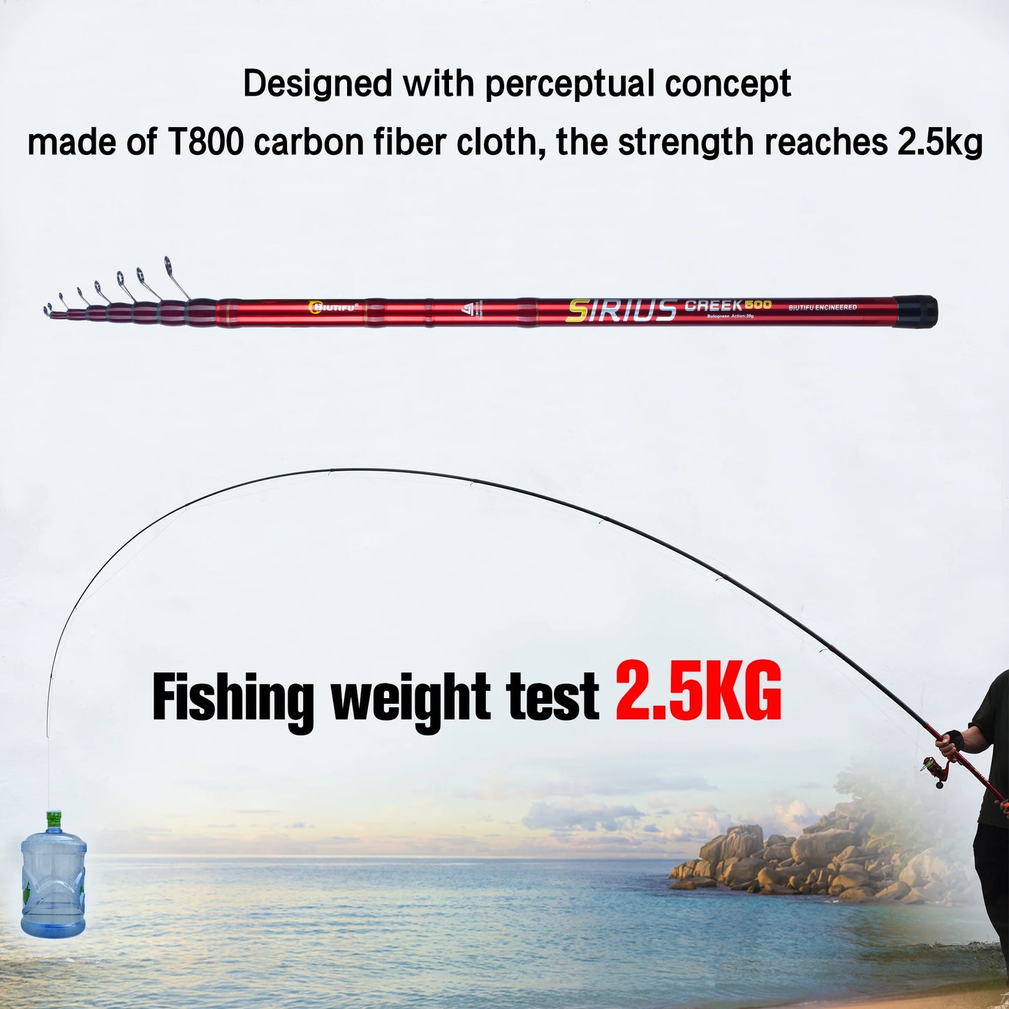 Ultralight 4/4.5/5/5.5/6/6.5m Telescopic Fishing Rod