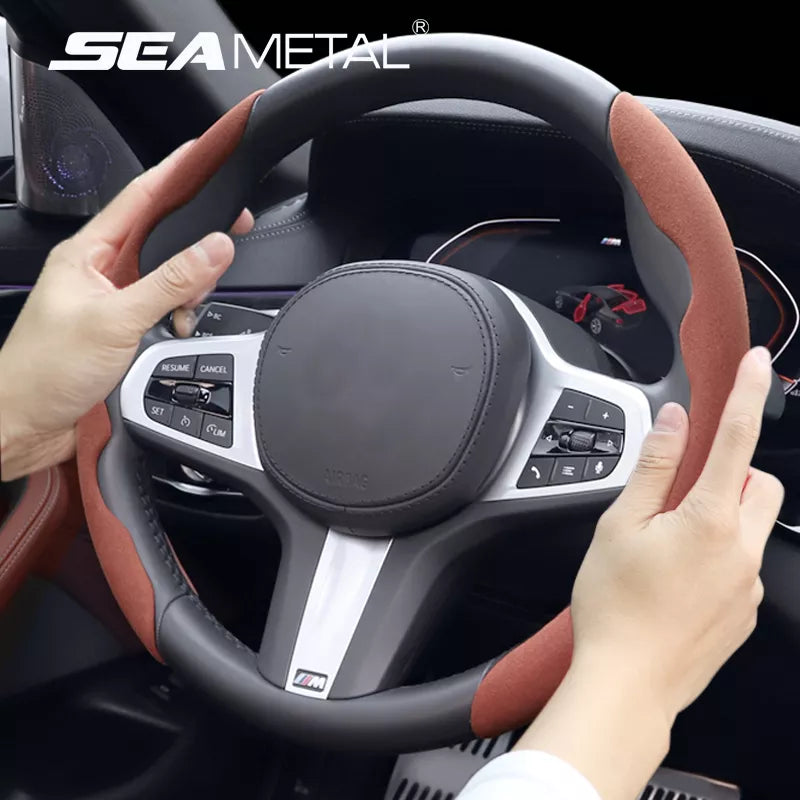 38CM Non-Slip  Brown Universal Car Steering Wheel Cover