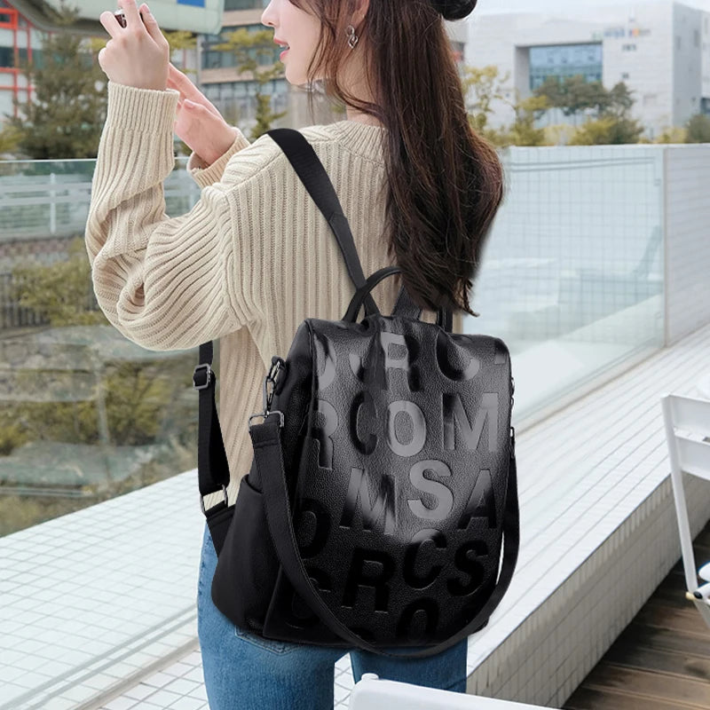 High Quality Soft Leather Anti-theft Women Backpack