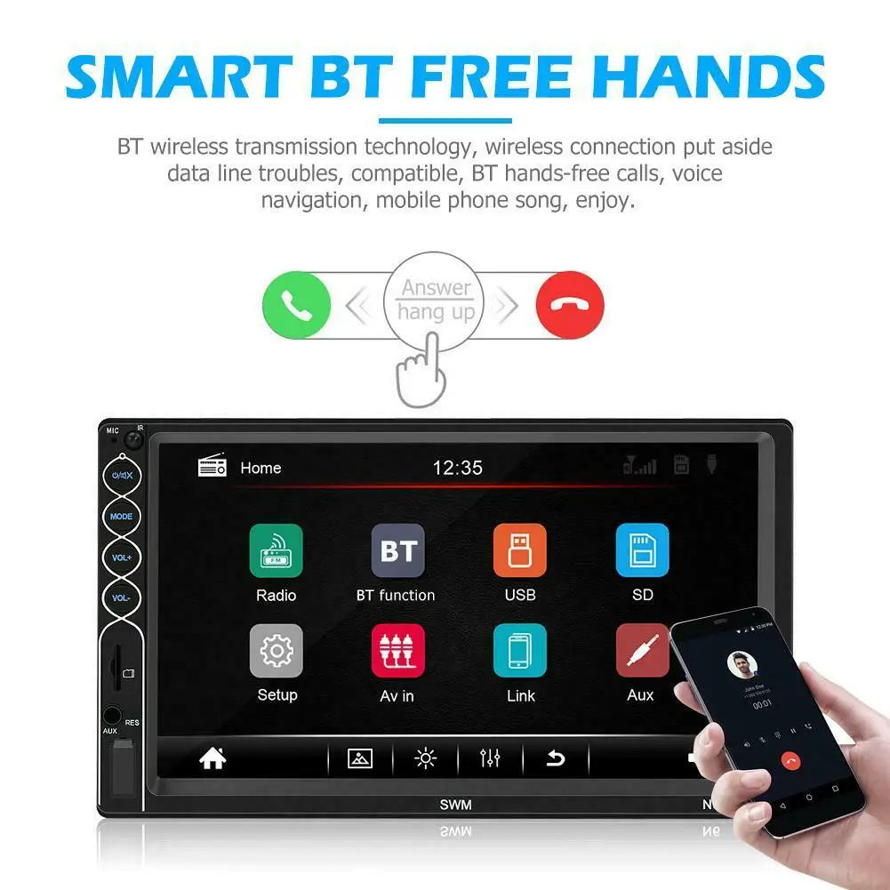 7-inch touch-screen Bluetooth USB car stereo