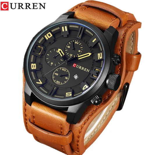 Luxury Casual Business Quartz Watch with Date and Waterproof