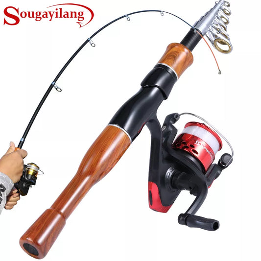 Spinning Fishing Combo: 1.6m Carbon Fiber Spinning Rod and 5.2:1 High Speed Spinning Fishing Reel