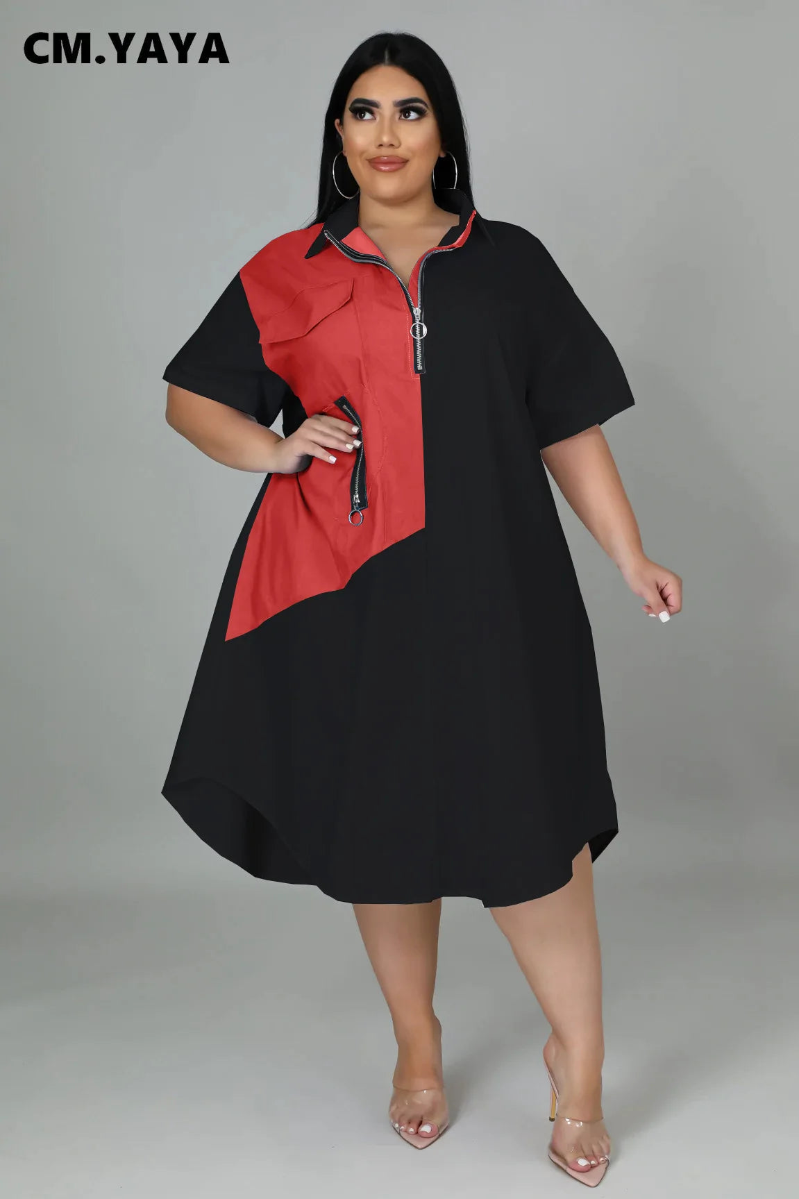 Plus Size A-line Shirt Style Dress