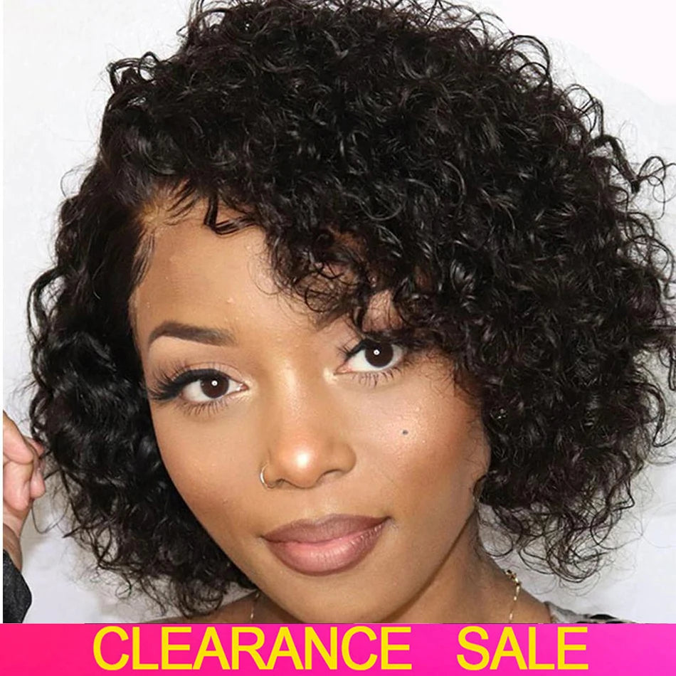 Short Kinky No Lace Front Human Hair Wig