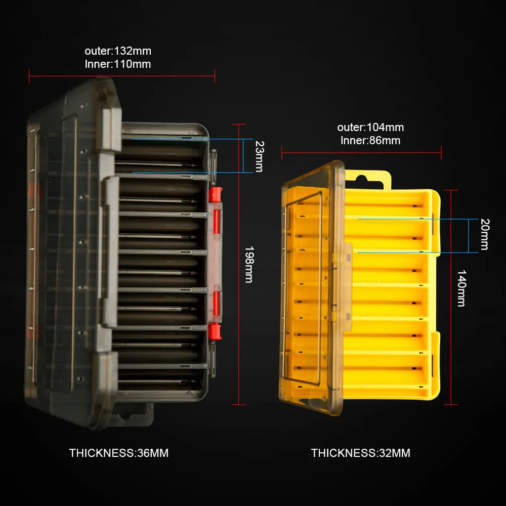 Fishing Tackle Box for Lure Storage with 14 Compartments Set