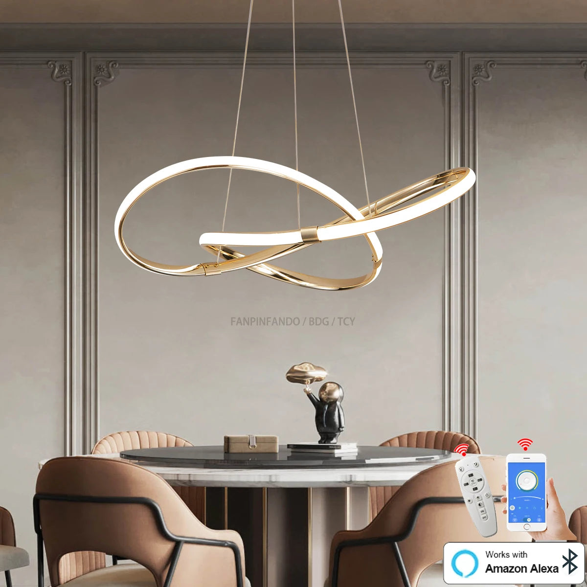 Chrome Plated Gold Modern Chandeliers