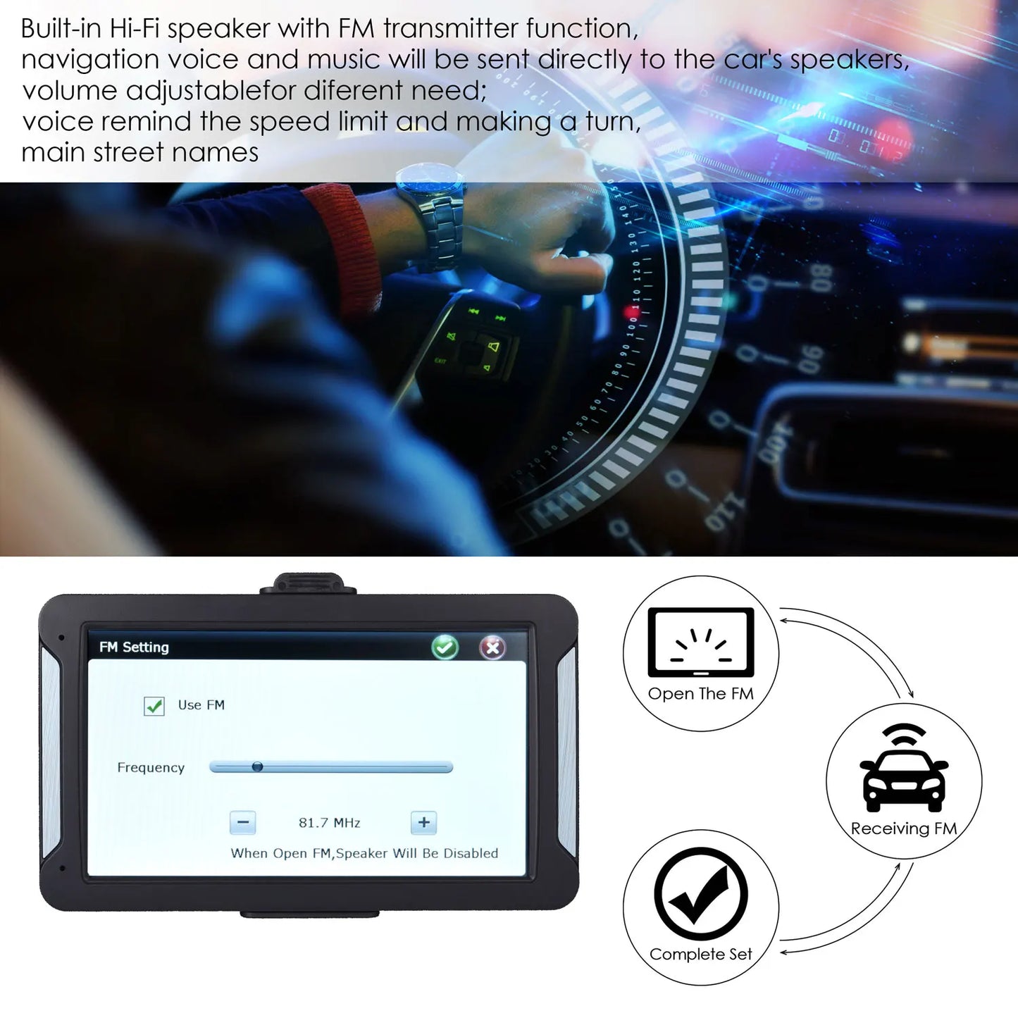 7-Inch Car GPS Navigation Touch Screen with 512M+8G