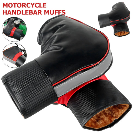 1Pair Thick Motorcycle Handlebar Muffs Protective Gloves