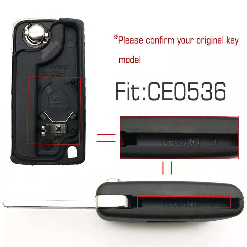 2 button remote key case for Peugeot