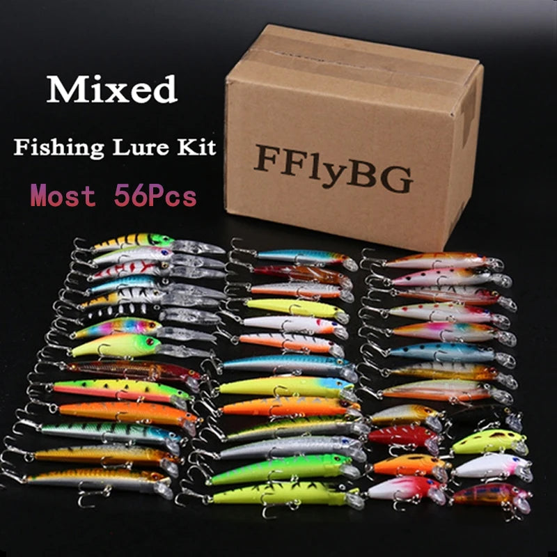 56/43/30/20/10/5 Piece Fishing Lures Kit Set