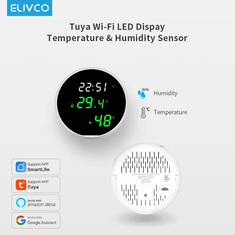 WIFI Temperature Humidity Sensor With LCD Display and Backlight