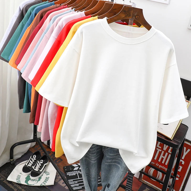 O Neck  100% Cotton Plus Size T-Shirts