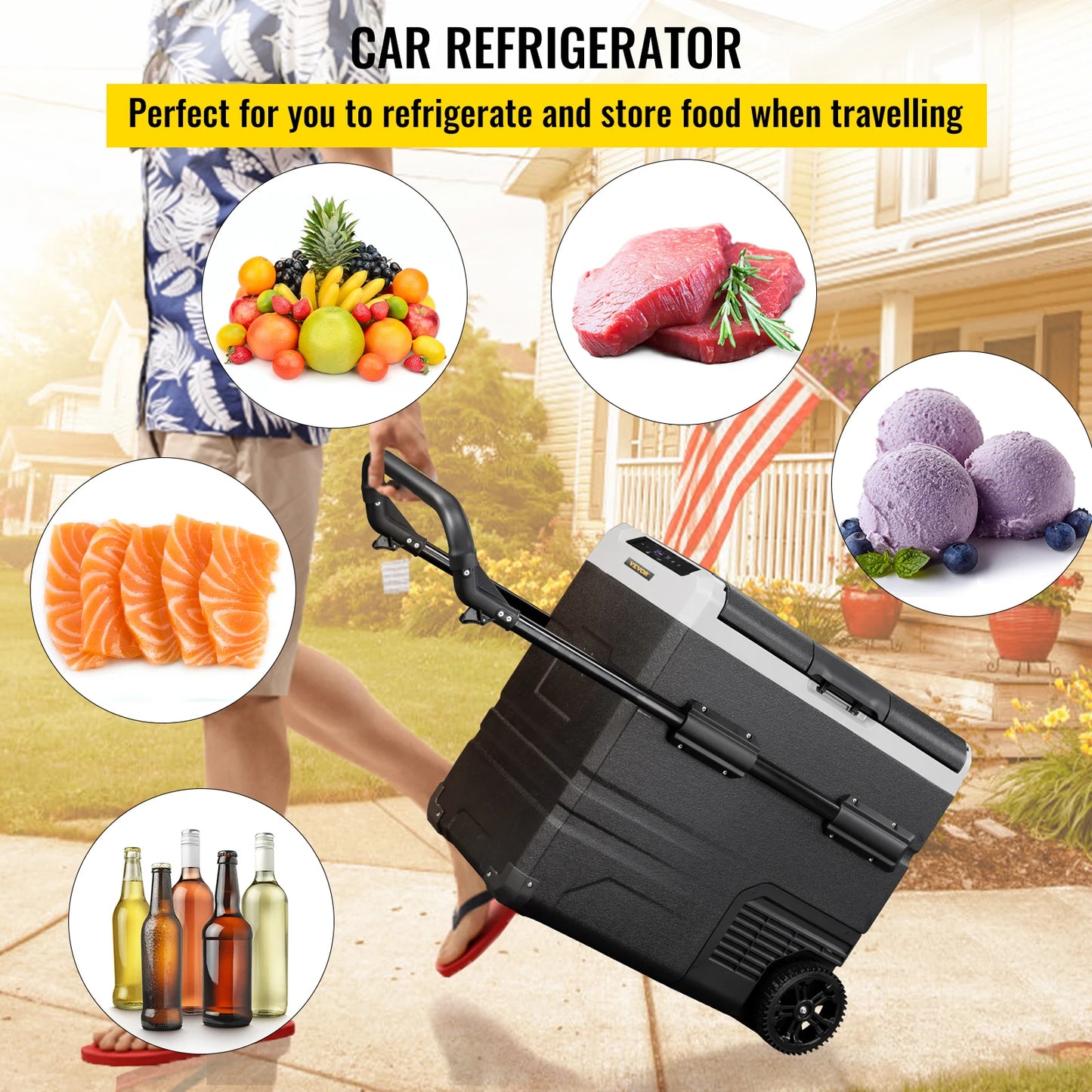 45L 55L 75L 95L Portable Compressor Car Refrigerator with APP Control