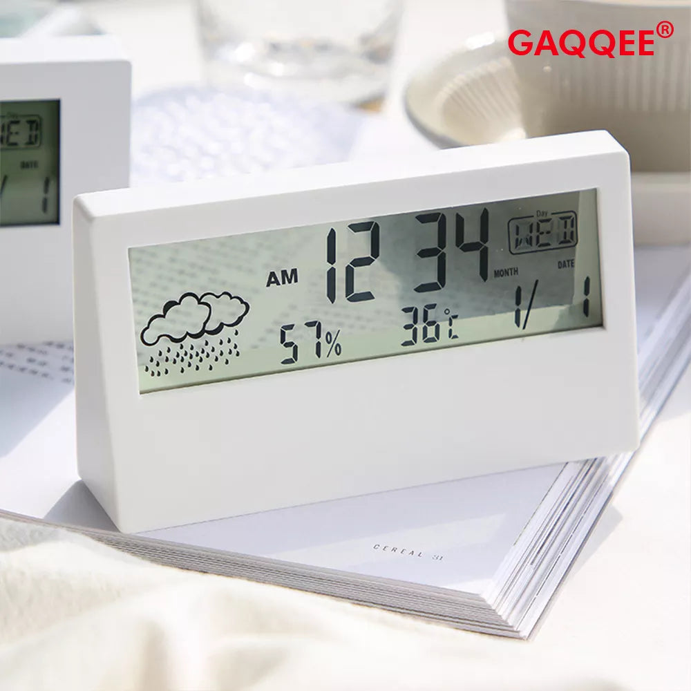 Multifunction Electronic Temperature Humidity Meter Weather Station for Home With Alarm Clock