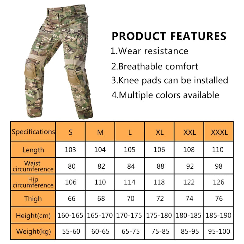 G3 Combat Pants, Camouflage Tactical Trousers