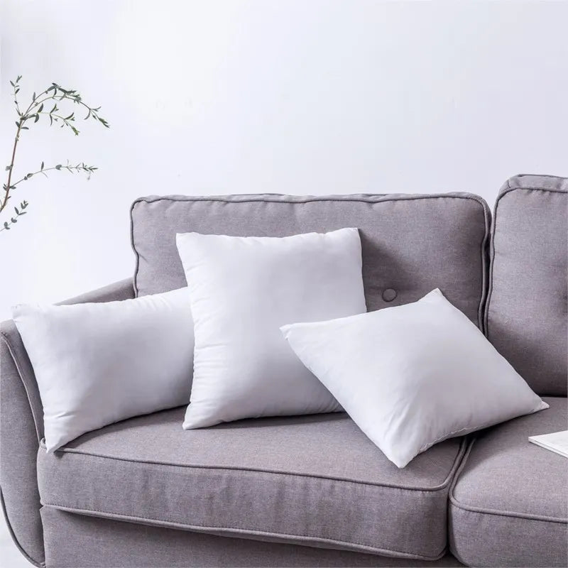 100%cotton standard white bounce back pillow cushion core sofa car seat home interior decor pillows30x30/40x40/45x45/60x80cm