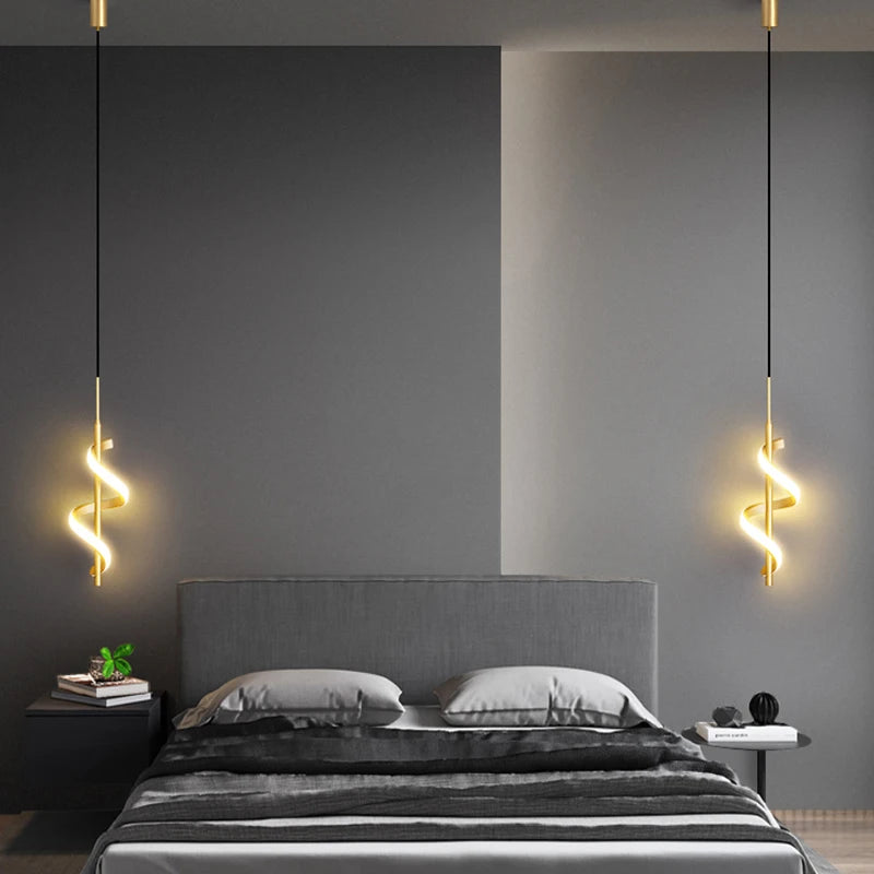 Gold Black Modern LED Pendant Light