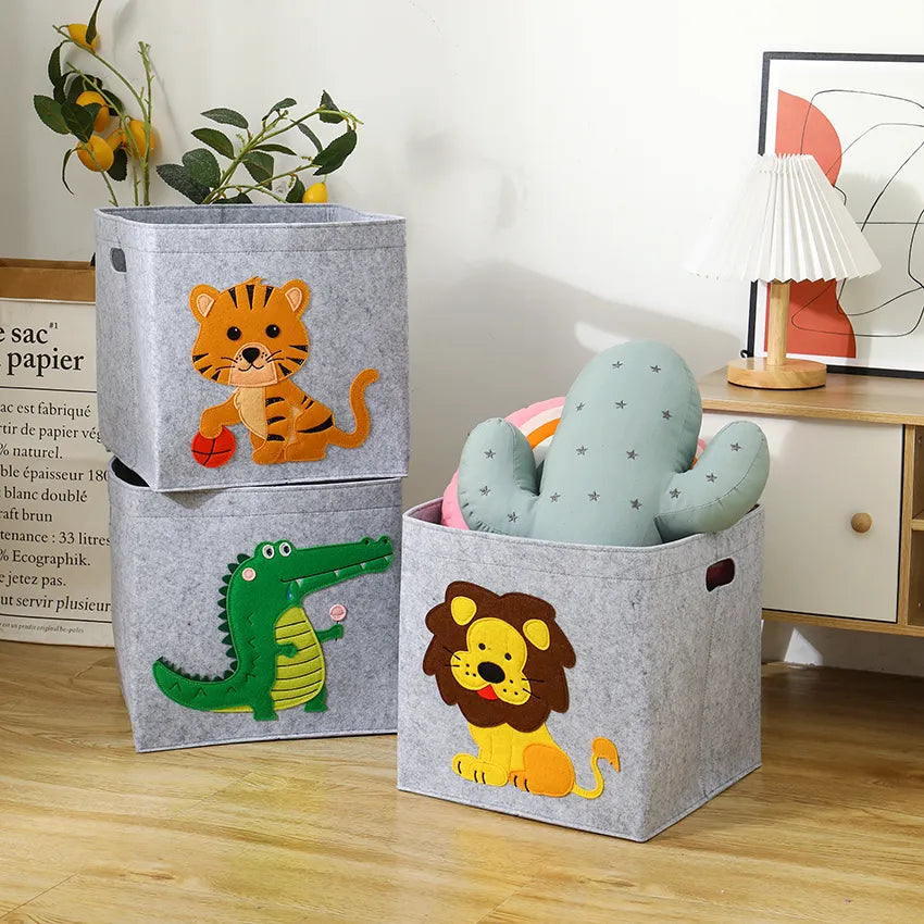 Cube Folding Thickened Felt Fabric Storage Box