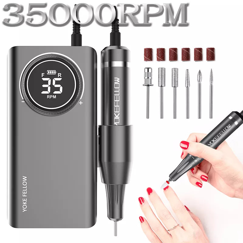 35000RPM Portable Electric Nail Drill Machine For Acrylic Gel Polish