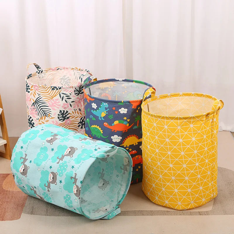 Foldable Waterproof Cotton Linen Laundry Basket Organizer