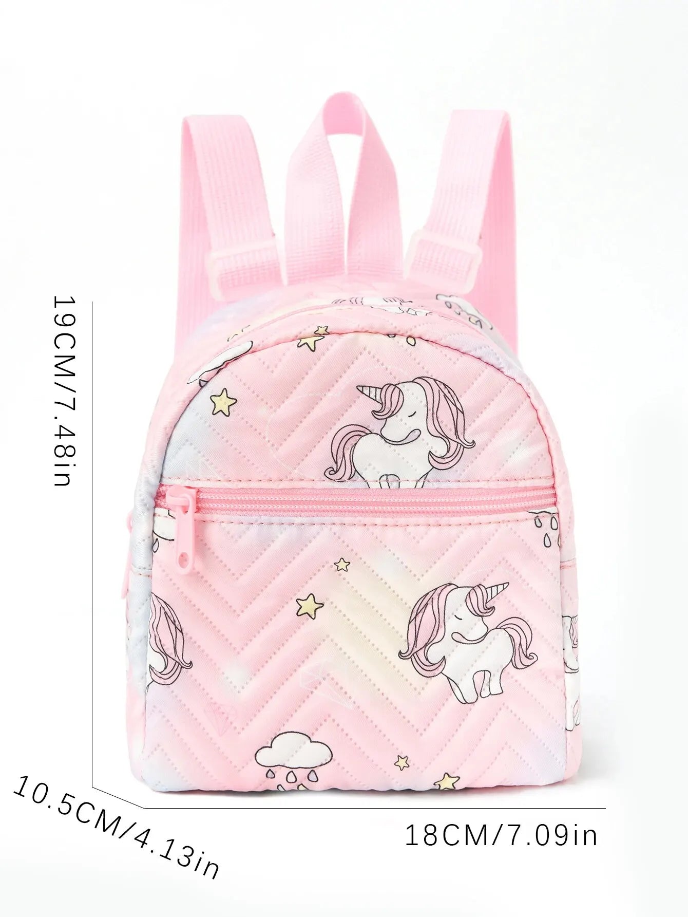 1 Pc Cute Cartoon Unicorn Diamond Print Kids Backpack Handbag For Girls, Students, Outdoor Travel, School, Holiday Gifts