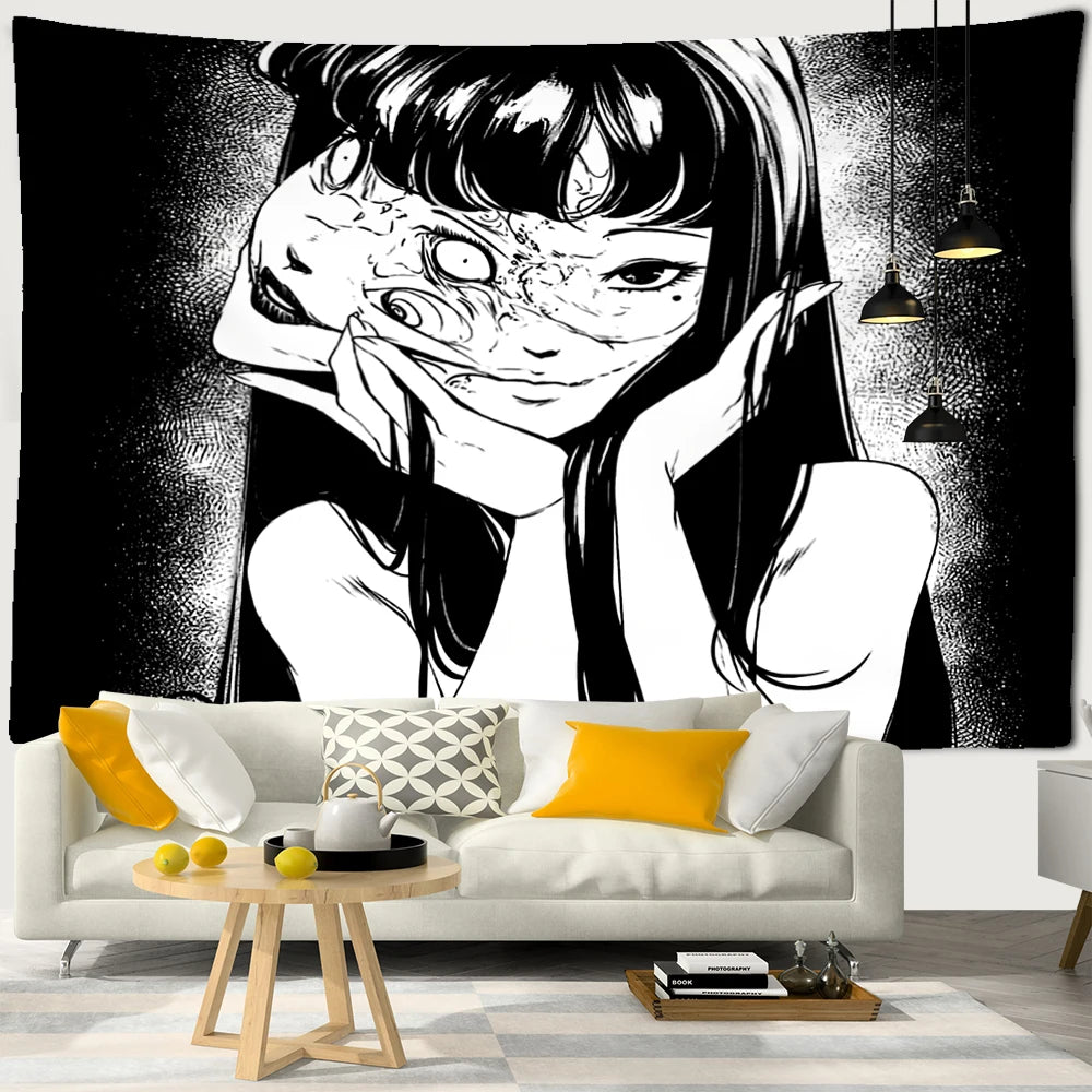 Japanese Horror Anime Wall Hanging Tapestry