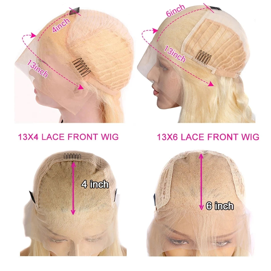 13x6 blonde HD Lace Front Human Hair Wigs