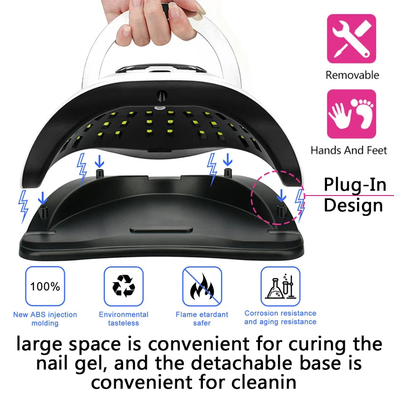 UV LED Nail Lamp For Fast Drying Gel Nail Polish With Auto Sensor