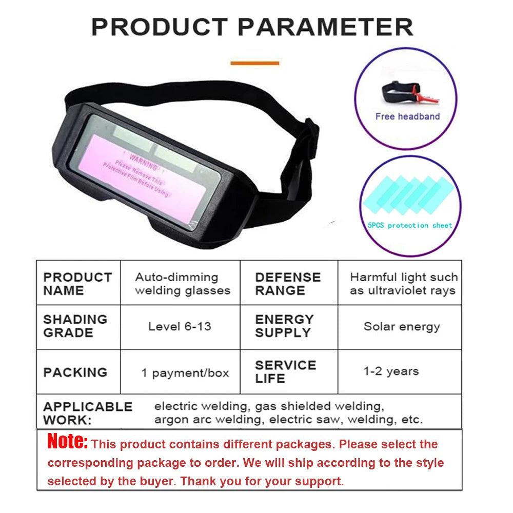 Argon Arc Automatic Dimming Welding Glasses