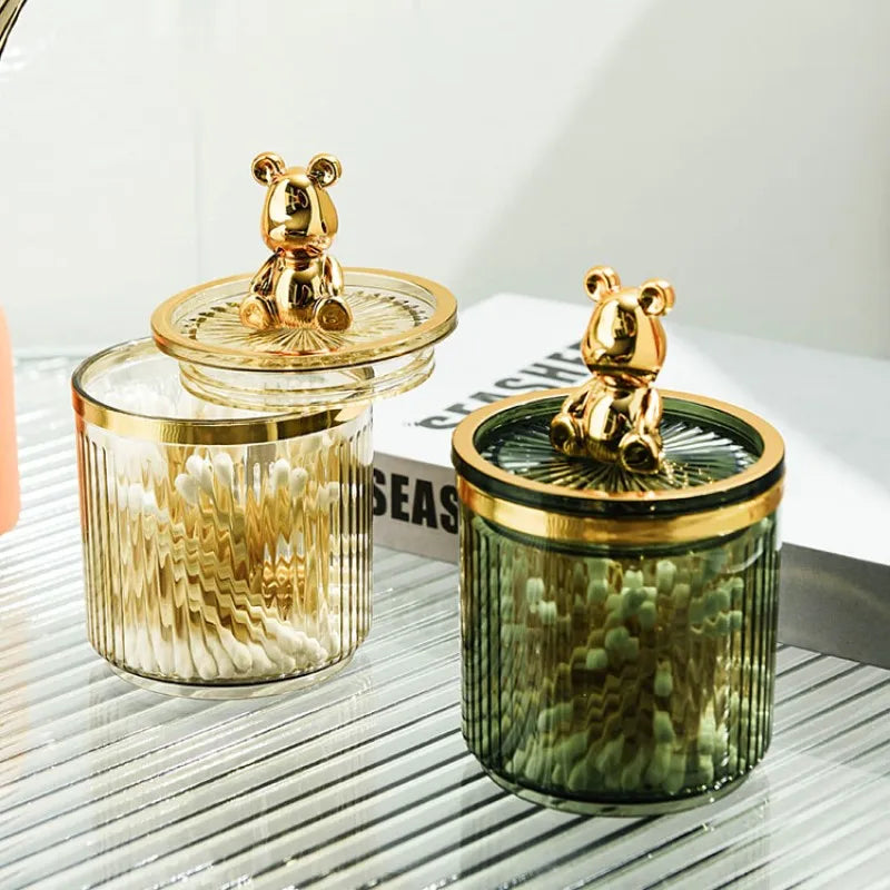 Luxury Bear Bathroom Cotton Pad Storage