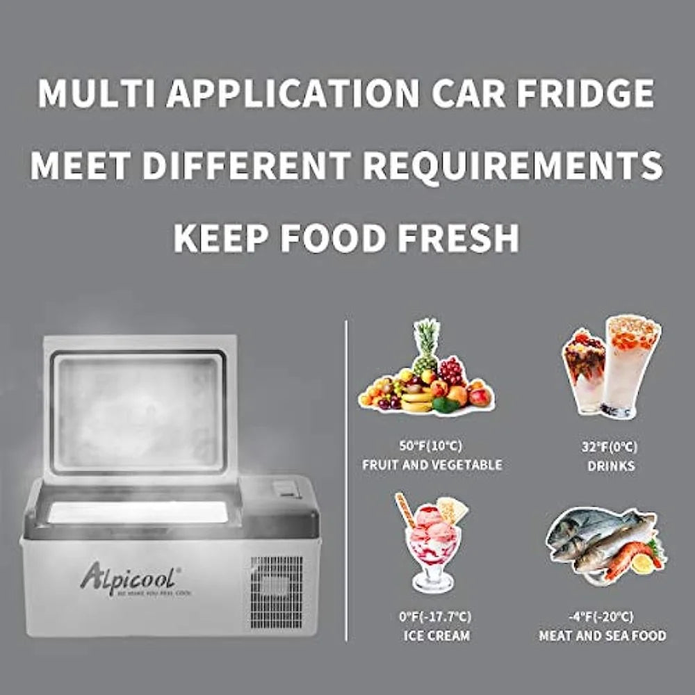 Alpicool C15 Portable Freezer,12 Volt Car Refrigerator, 16 Quart Fast Cooling 12V Car Fridge,Compact/Portable Refrigerator