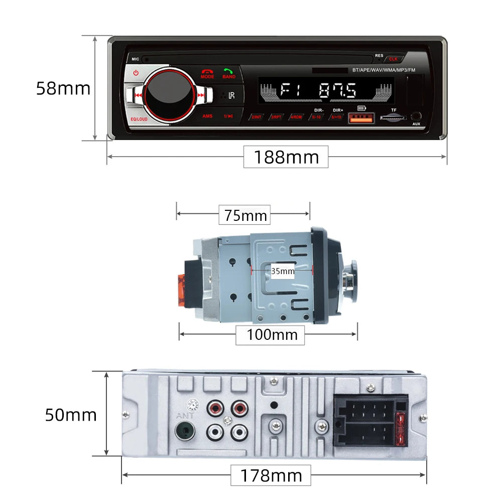 USB/SD Car Radio Stereo with Remote Control