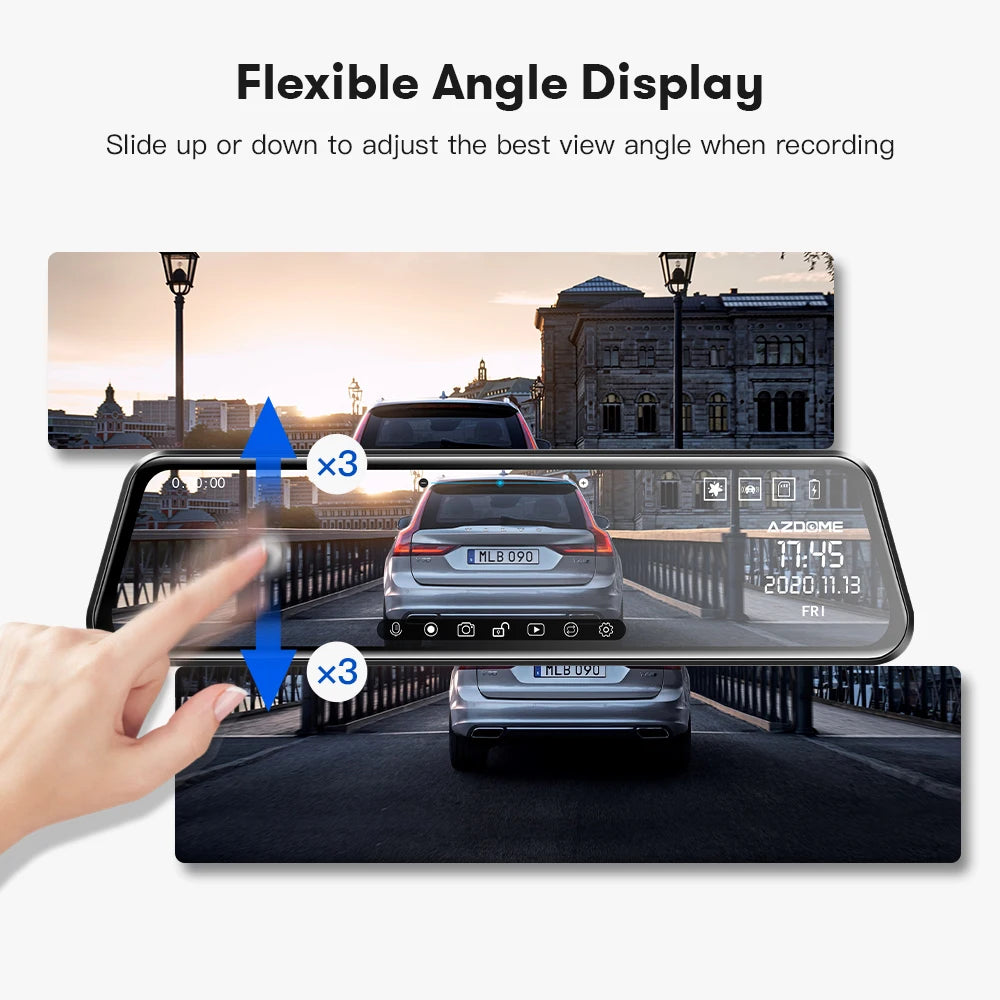 11.8-inch Touch Screen 1080P Dual Cam Car Mirror