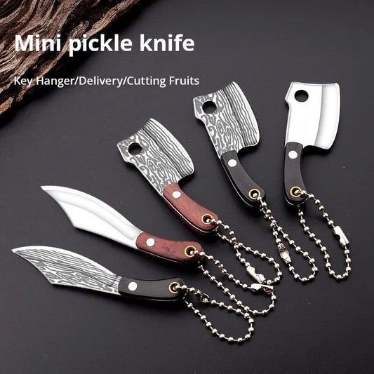 3pcs Stainless Steel Knife Mini Vegetable Knife Implies Wealth Knife Disassembly and Delivery Non Folding Creative Pendant Knife