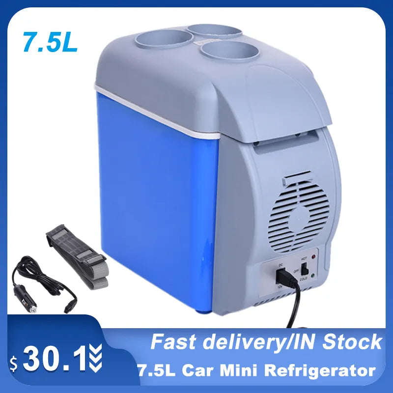 7.5L Portable Mini Auto Fridge Cooler/Freezer/Warmer Car Refrigerator