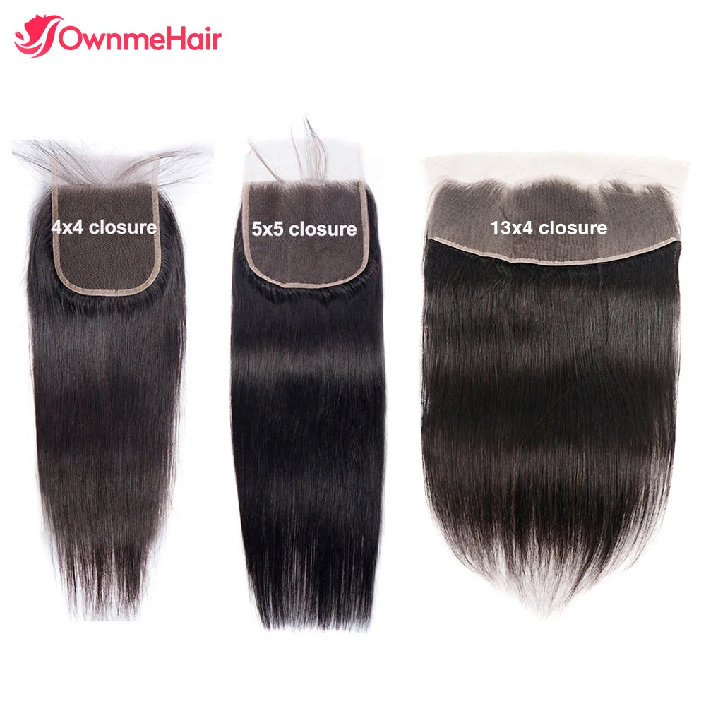 4x4 5x5 13x4 Invisible HD Lace Frontal Human Hair Closure