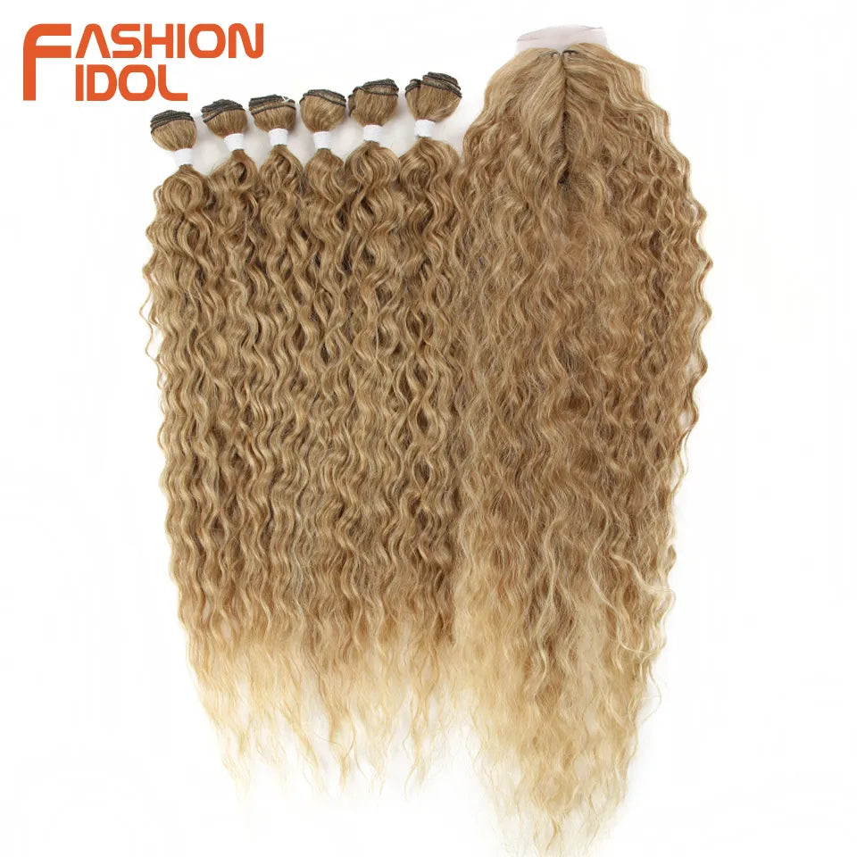 30 inch soft synthetic fake afro hair extensions