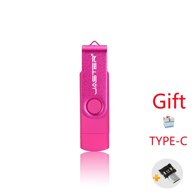 JASTER High Speed USB Flash Drive OTG Pen Drive 64gb 32gb USB Stick 16gb Rotatable Pen drive For Android Micro/PC Business gift