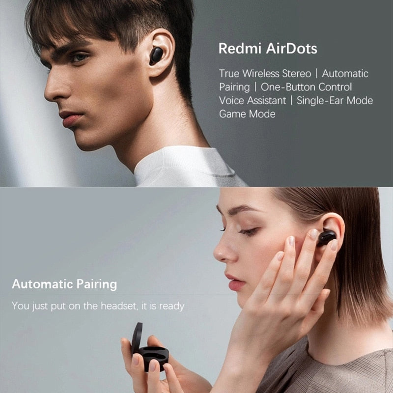 Original Xiaomi Redmi Airdots 2 Fone Bluetooth Earphones Wireless Bluetooth Headset with Mic Wireless Headphones Airdots Earbuds