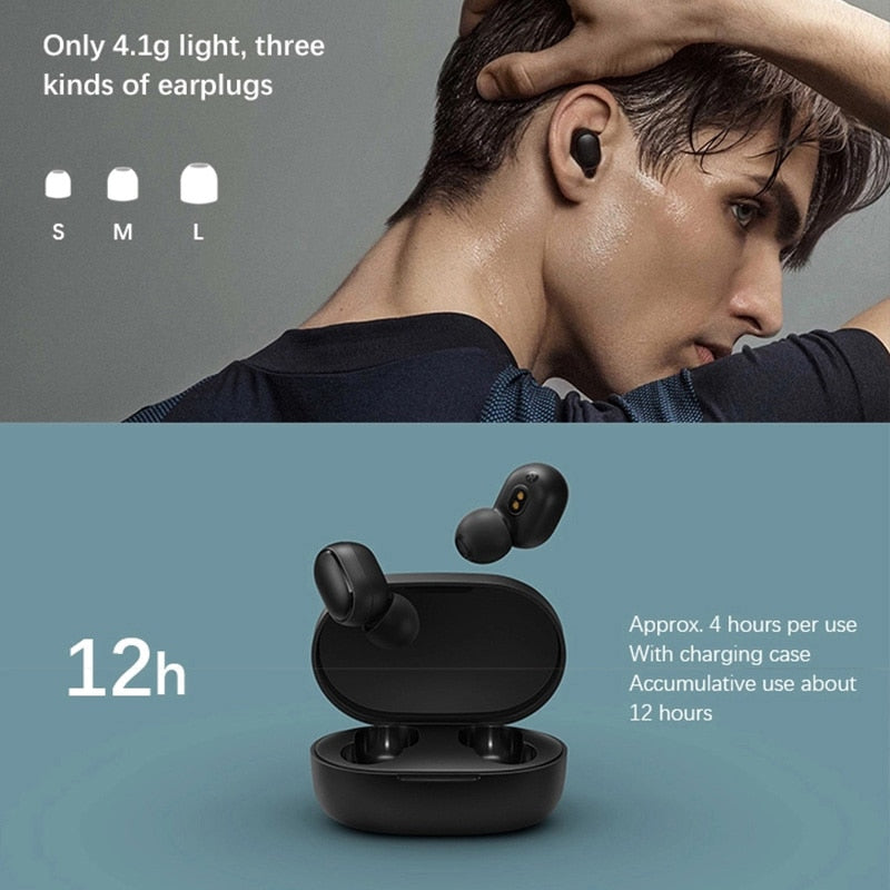 Original Xiaomi Redmi Airdots 2 Fone Bluetooth Earphones Wireless Bluetooth Headset with Mic Wireless Headphones Airdots Earbuds